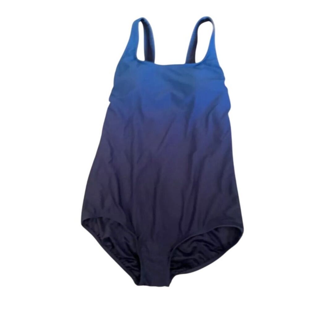 Lands’ End Size 16W Ombré Blue one piece swimsuit